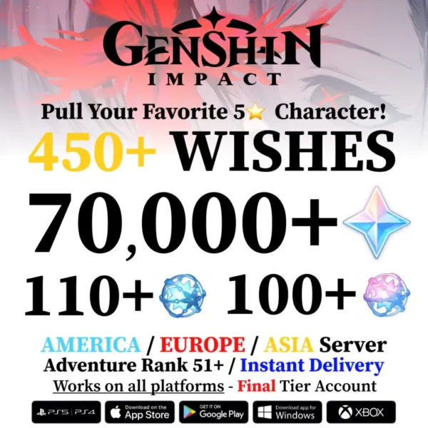 Genshin Impact Reroll Account with Wishes