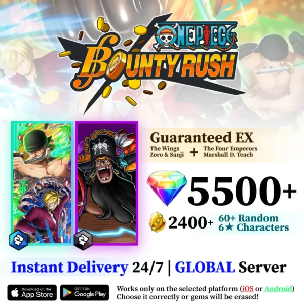 The Wings Zoro & Sanji with Teach OPBR Starter Reroll Account [Global]