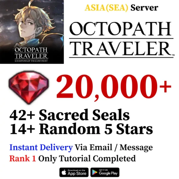 Octopath Traveler CotC Starter Account 20,000+ Rubies [GLOBAL/ASIA]