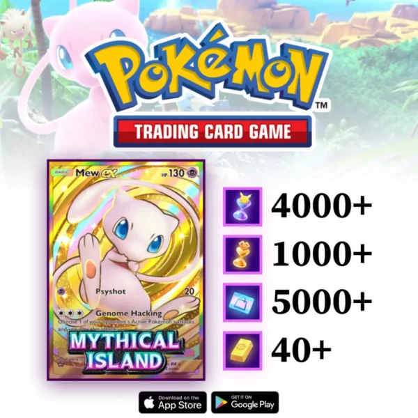 Pokemon TCG Pocket Mythical Island Account with Crown Mew ex