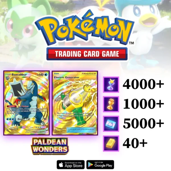 Pokemon TCG Pocket Paldean Wonders Account with Crown Cards