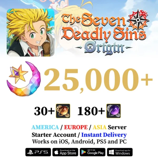 The Seven Deadly Sins: Origin Starter Account with Star Memory