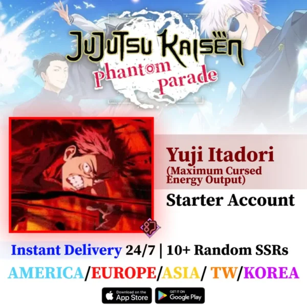 Yuji Itadori Max Cursed Energy Jujutsu Kaisen Phantom Parade Reroll Account [Global]