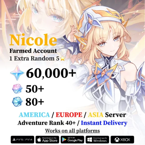Nicole Genshin Impact Reroll Account with Primogems