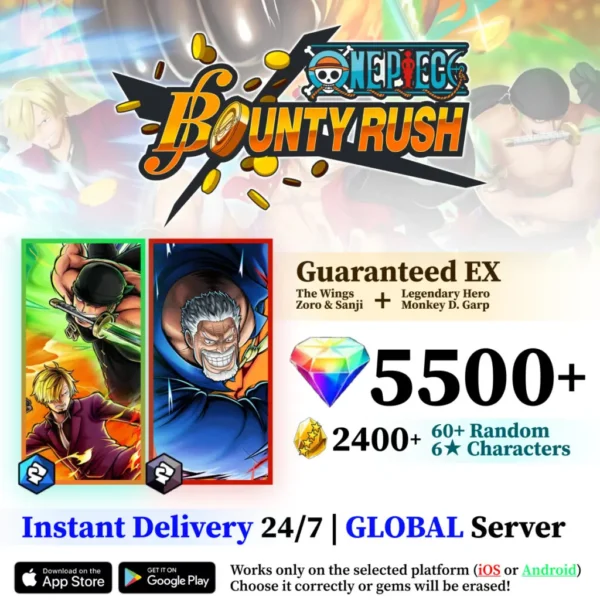 The Wings Zoro & Sanji with Garp OPBR Starter Reroll Account [Global]