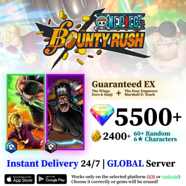 The Wings Zoro & Sanji with Teach OPBR Starter Reroll Account [Global]