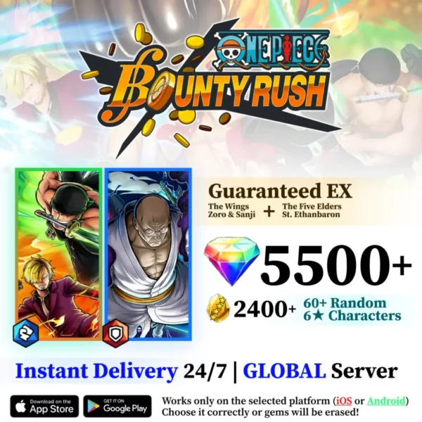The Wings Zoro & Sanji with Nusjuro OPBR Reroll Account