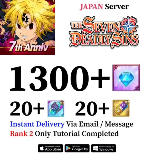 Seven Deadly Sins Grand Cross Account with Diamonds [Japan]