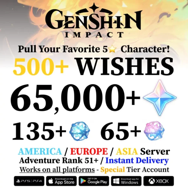 Genshin Impact Reroll Account (Special)
