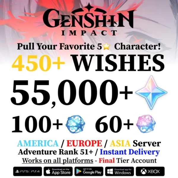 Genshin Impact Reroll Account with Wishes