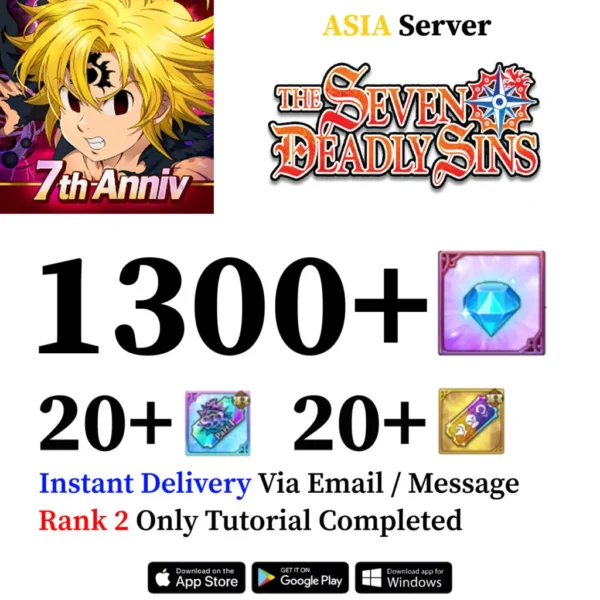 Seven Deadly Sins Grand Cross Account with Diamonds