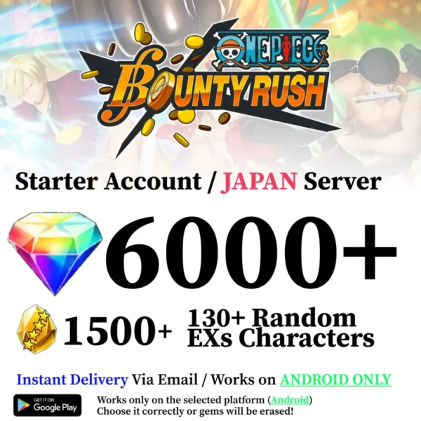 One Piece Bounty Rush Starter Reroll Account [Japan - Android]