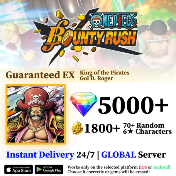 Gol D. Roger (Pirate King) OPBR Starter Reroll Account [Global]