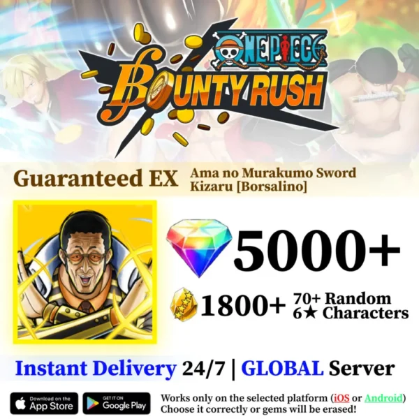 Ama no Murakumo Sword Kizaru (Borsalino) OPBR Starter Reroll Account