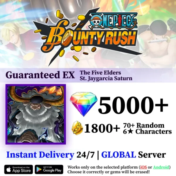 Five Elders St. Jaygarcia Saturn One Piece Bounty Rush Reroll Account
