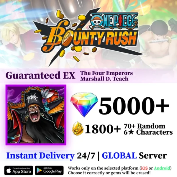 Four Emperors Marshall D. Teach OPBR Starter Reroll Account