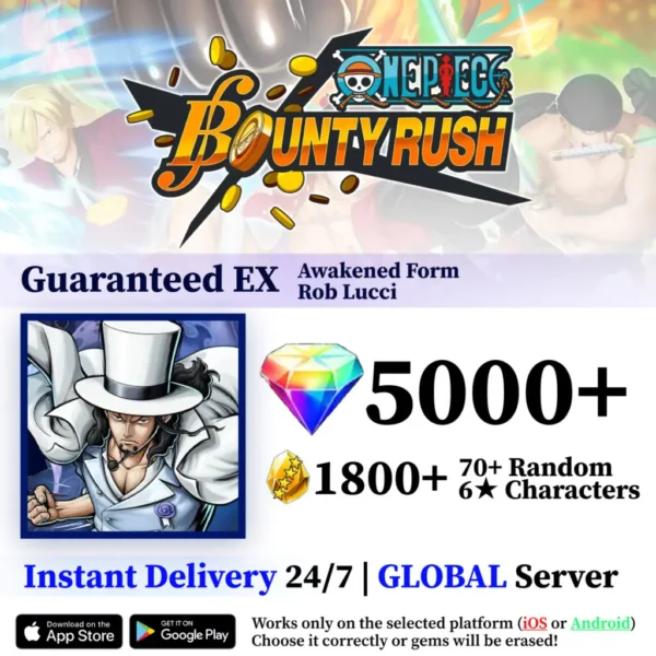 Rob Lucci Awakened OPBR Starter Reroll Account [Global]