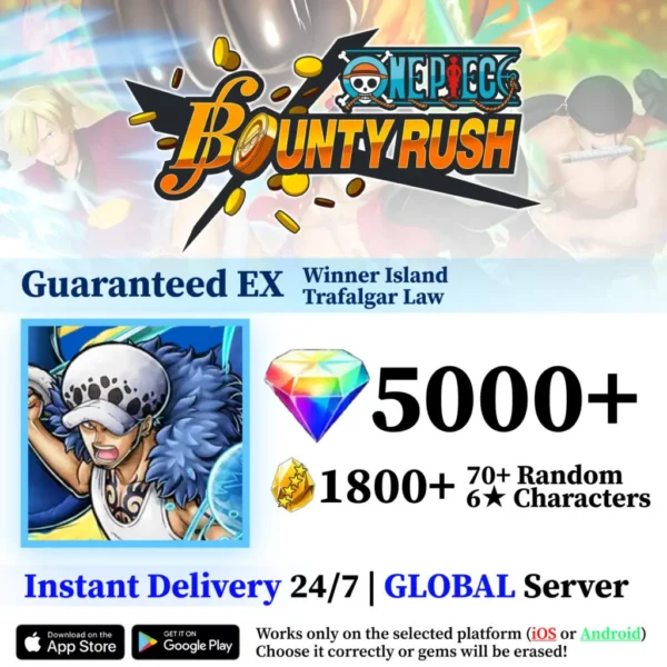 Winner Island Trafalgar Law OPBR Starter Reroll Account