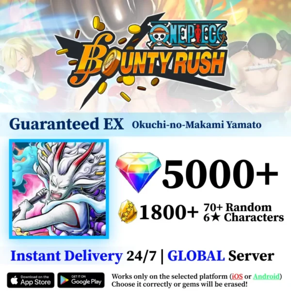 Okuchi-no-Makami Yamato OPBR Starter Reroll Account [Global]