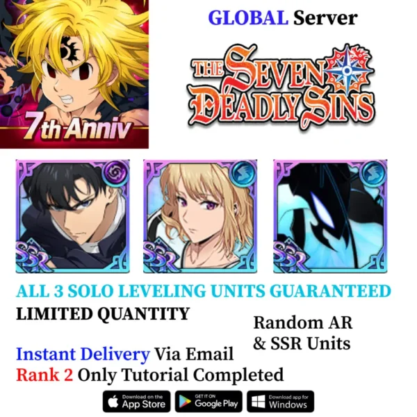 Solo Leveling Collab Seven Deadly Sins Grand Cross Account [Global]