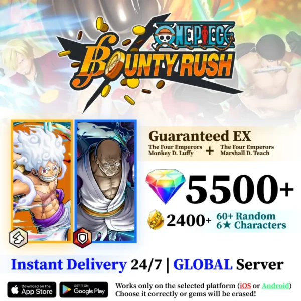 Luffy and Nusjuro OPBR Starter Reroll Account [Global]