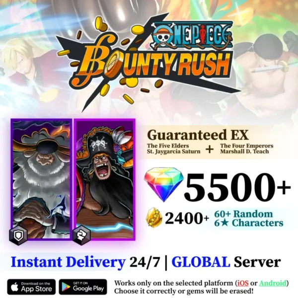 Five Elders St. Jaygarcia Saturn with Marshall D. Teach OPBR Starter Reroll Account [Global]