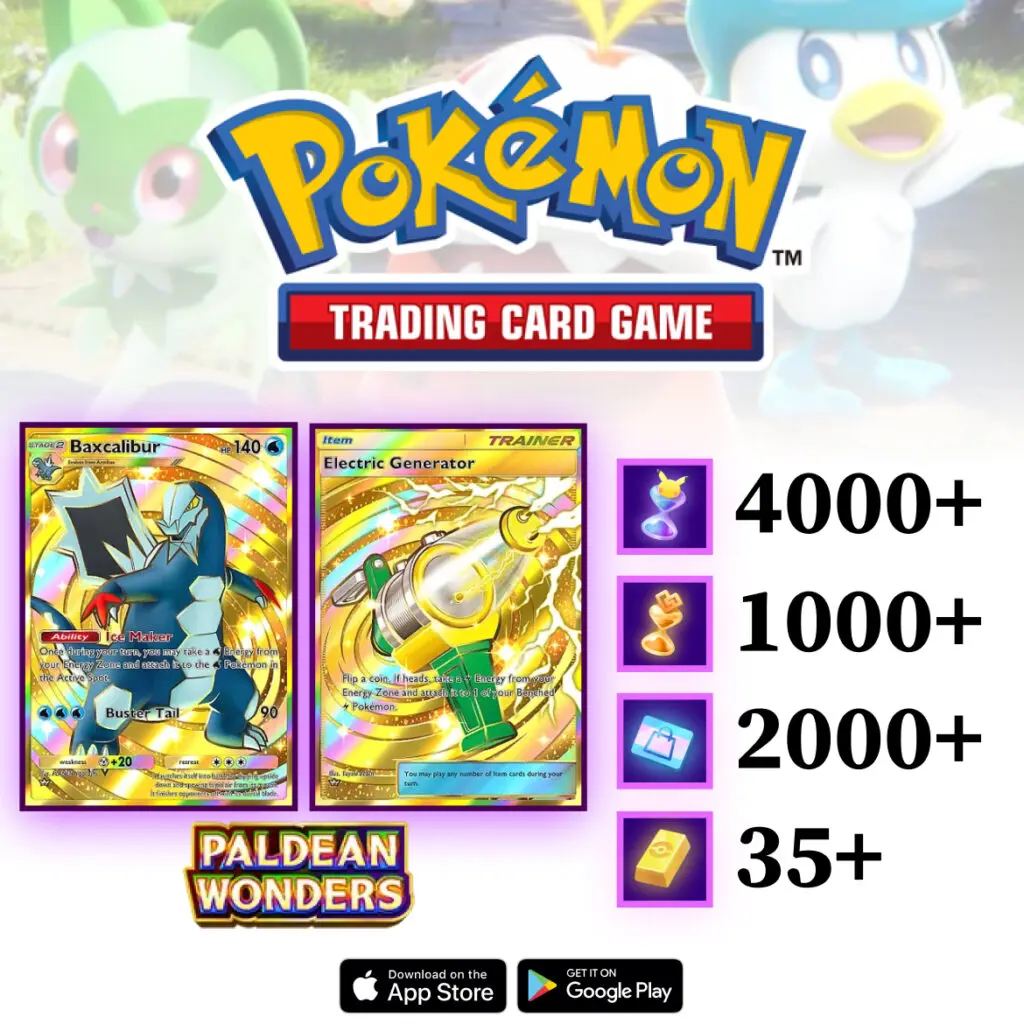 Pokemon TCG Pocket Paldean Wonders Account with Crown Cards