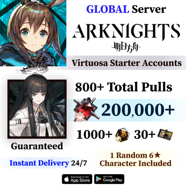Virtuosa Arknights Reroll Account with Orundum [Global]