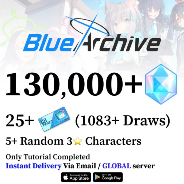 Blue Archive Starter Reroll Account with 100000+ Pyroxene [Global]