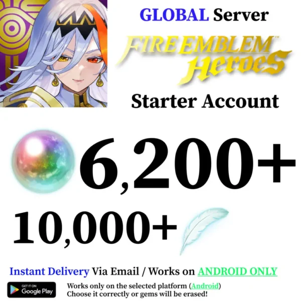 Fire Emblem Heroes Starter Account with Orbs (Android)