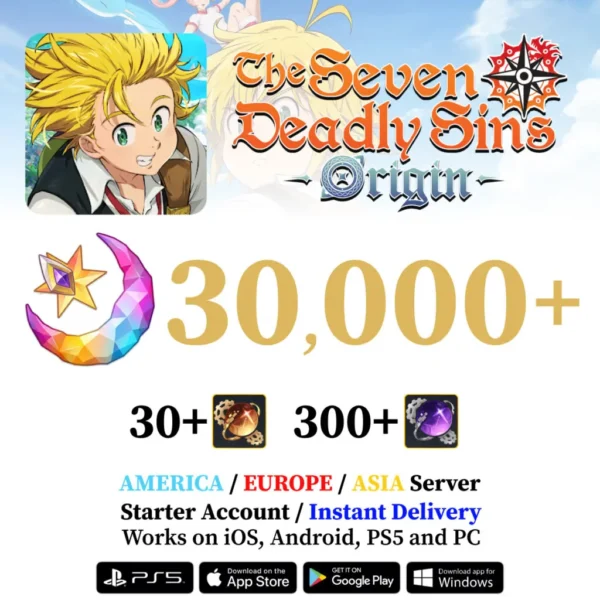 The Seven Deadly Sins: Origin Starter Account with Star Memory
