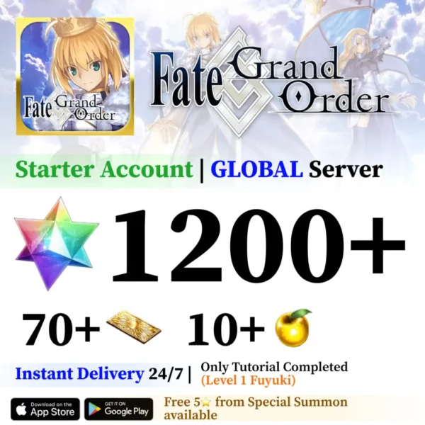 Fate/Grand Order Starter Account with 1200+ SQ [Global]