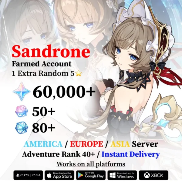 Sandrone Genshin Impact Reroll Account with Primogems
