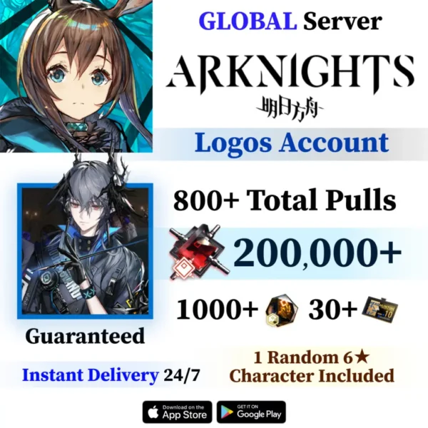 Logos Arknights Reroll Account with Orundum [Global]