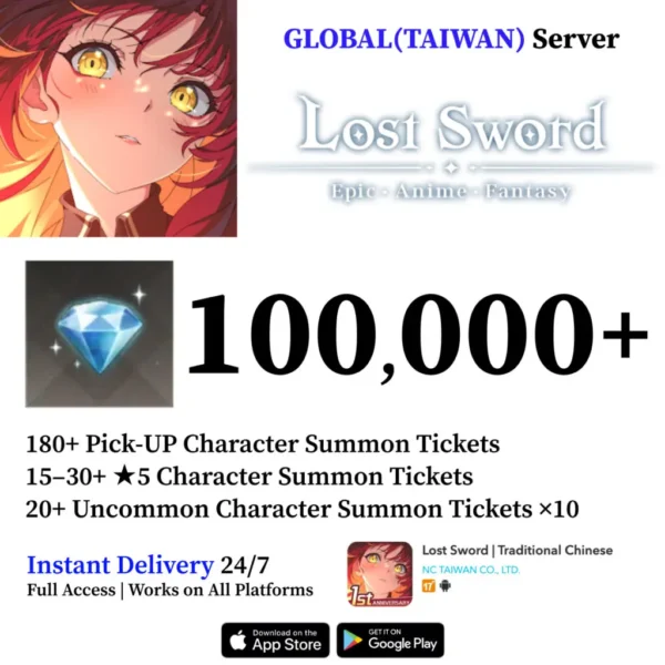 Lost Sword Reroll Account with Diamonds [Global]