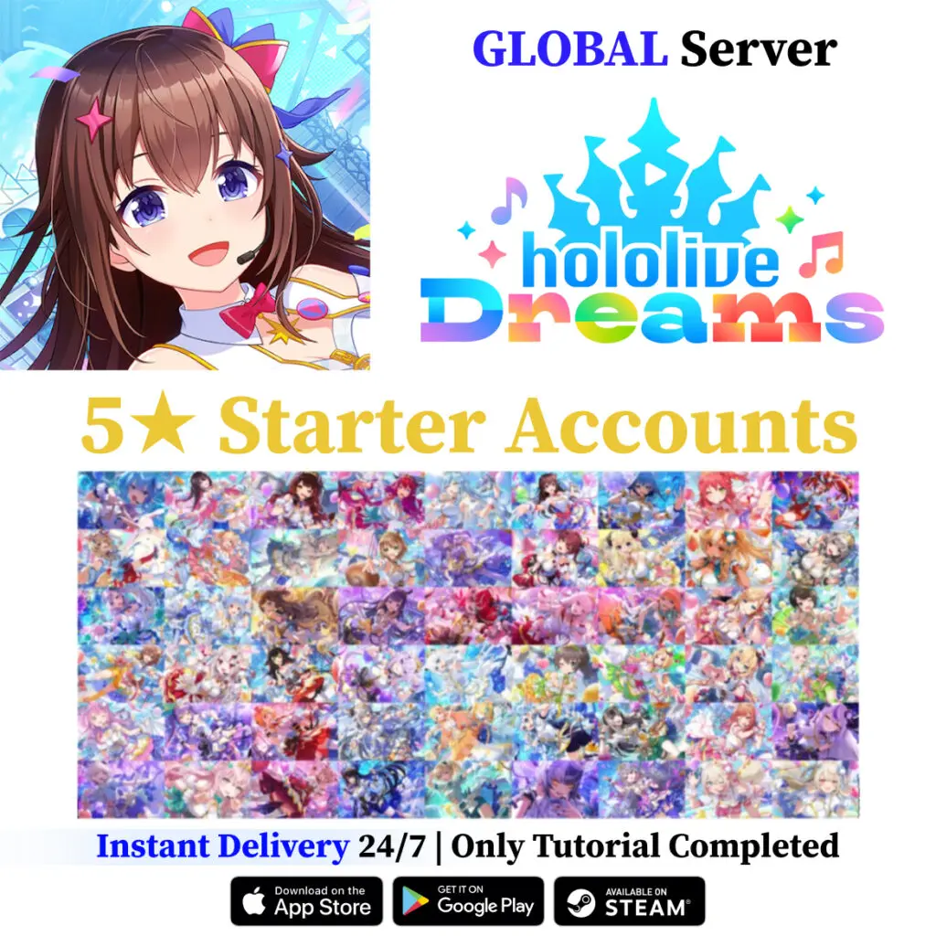 Hololive Dreams Reroll Account with 5★ Members [Global]