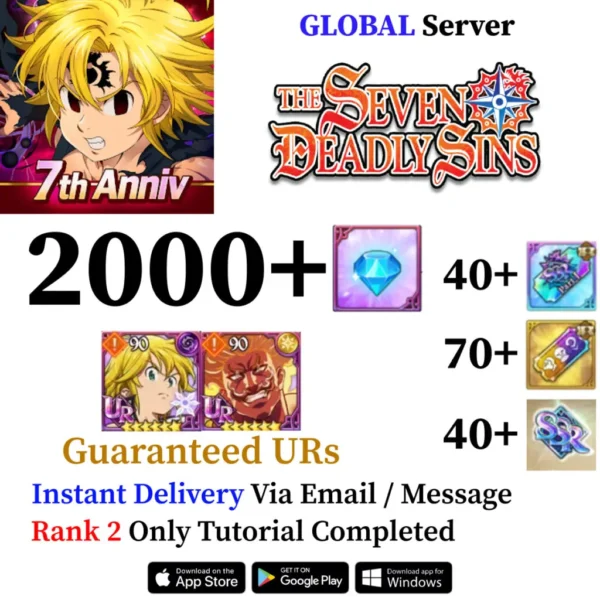 7DS Grand Cross Account with Escanor and Meliodas [Global]