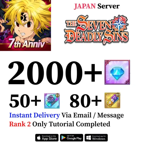 Seven Deadly Sins Grand Cross Account with Diamonds [Japan]