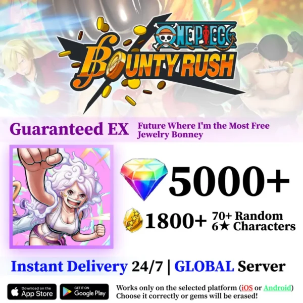 Future Where I’m the Most Free Jewelry Bonney One Piece Bounty Rush Starter Reroll Account