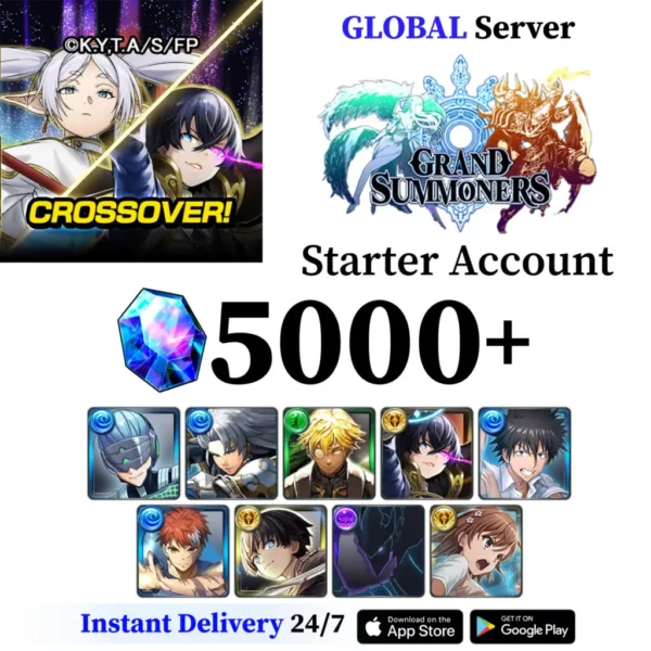 Grand Summoners Starter Account with 5,000+ Gems and Limited Character [Global]
