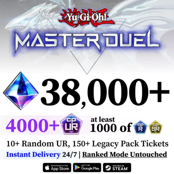 Yu-Gi-Oh! Master Duel Starter Account 38000+ Gems, 4000+ UR CP