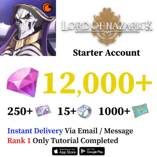 Lord of Nazarick Starter Account with Crystals [Global]