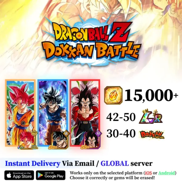 Dragon Ball Z Dokkan Battle Account, SSR Goku and Vegeta [Global]