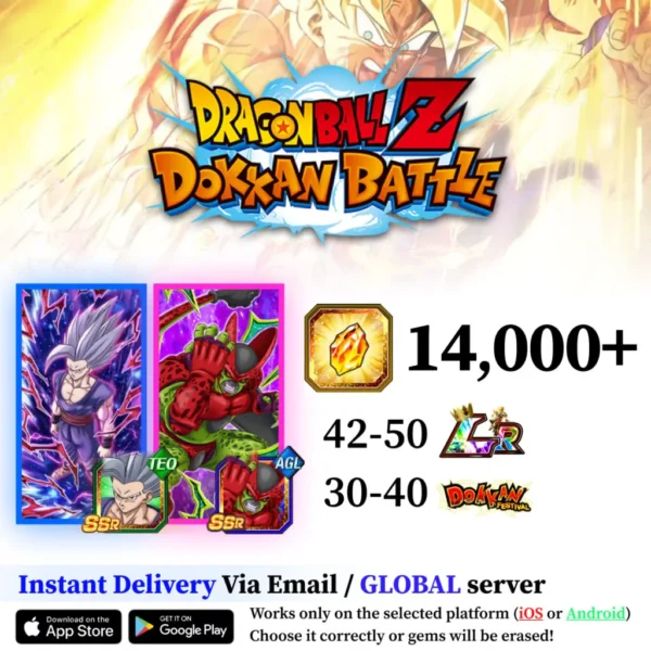 Dragon Ball Z Dokkan Battle Account, SSR Gohan and Cell Max [Global]