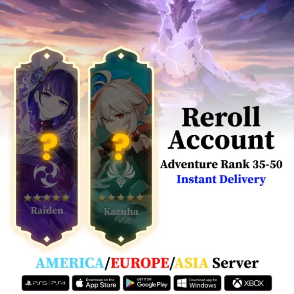 Genshin Impact Reroll Account with 5-Star Characters and Weapons