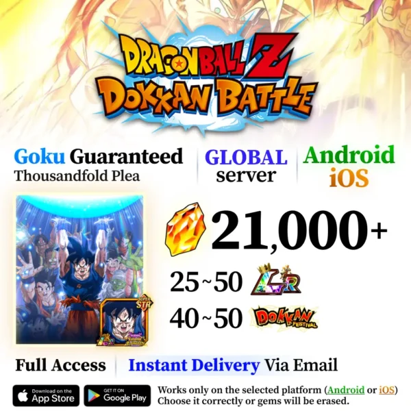 Goku Thousandfold Plea Dokkan Battle Starter Account with Dragon Stones [Global]