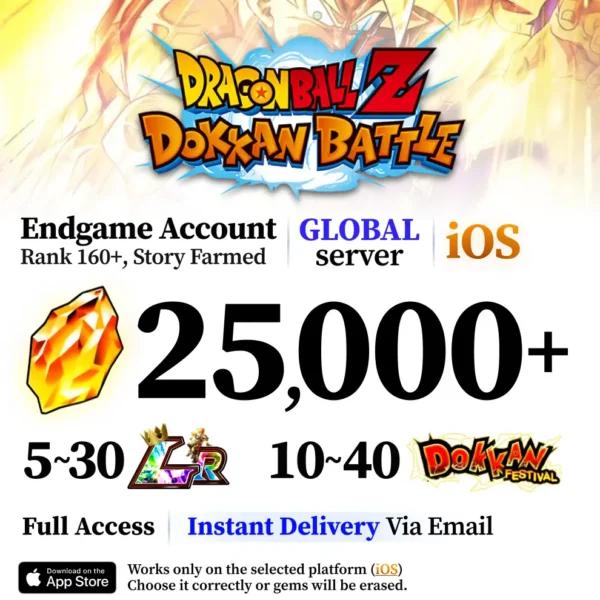 Dokkan Battle Farmed Account with Dragon Stones and LRs [iOS]