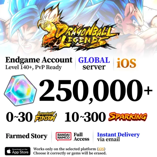 Dragon Ball Legends Farmed Account with Chrono Crystals [iOS]
