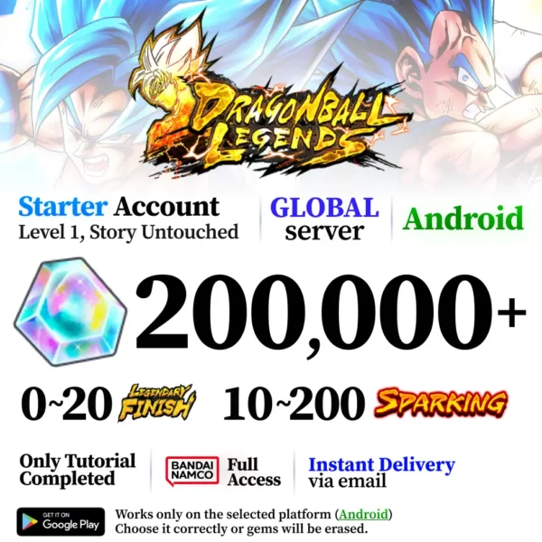 Dragon Ball Legends Starter Account with Chrono Crystals [Android]