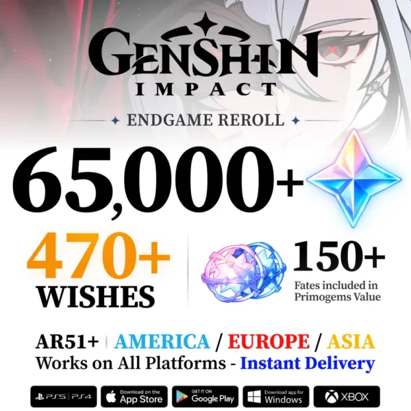 Genshin Impact Reroll Account with Wishes Ready to Pull